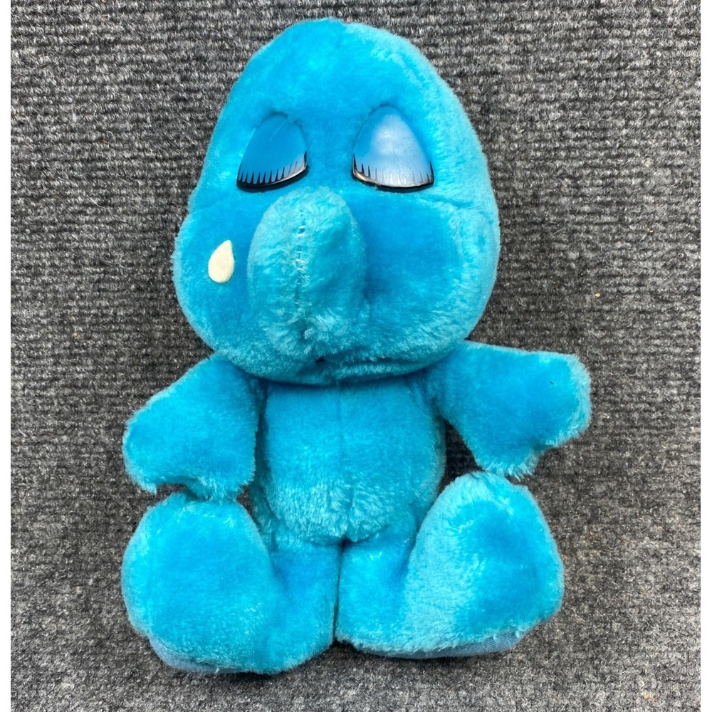 Moodies Plush Vintage 1983 Kent Toys Blue Sad Crying Teardrop Stuffed Animal 8"